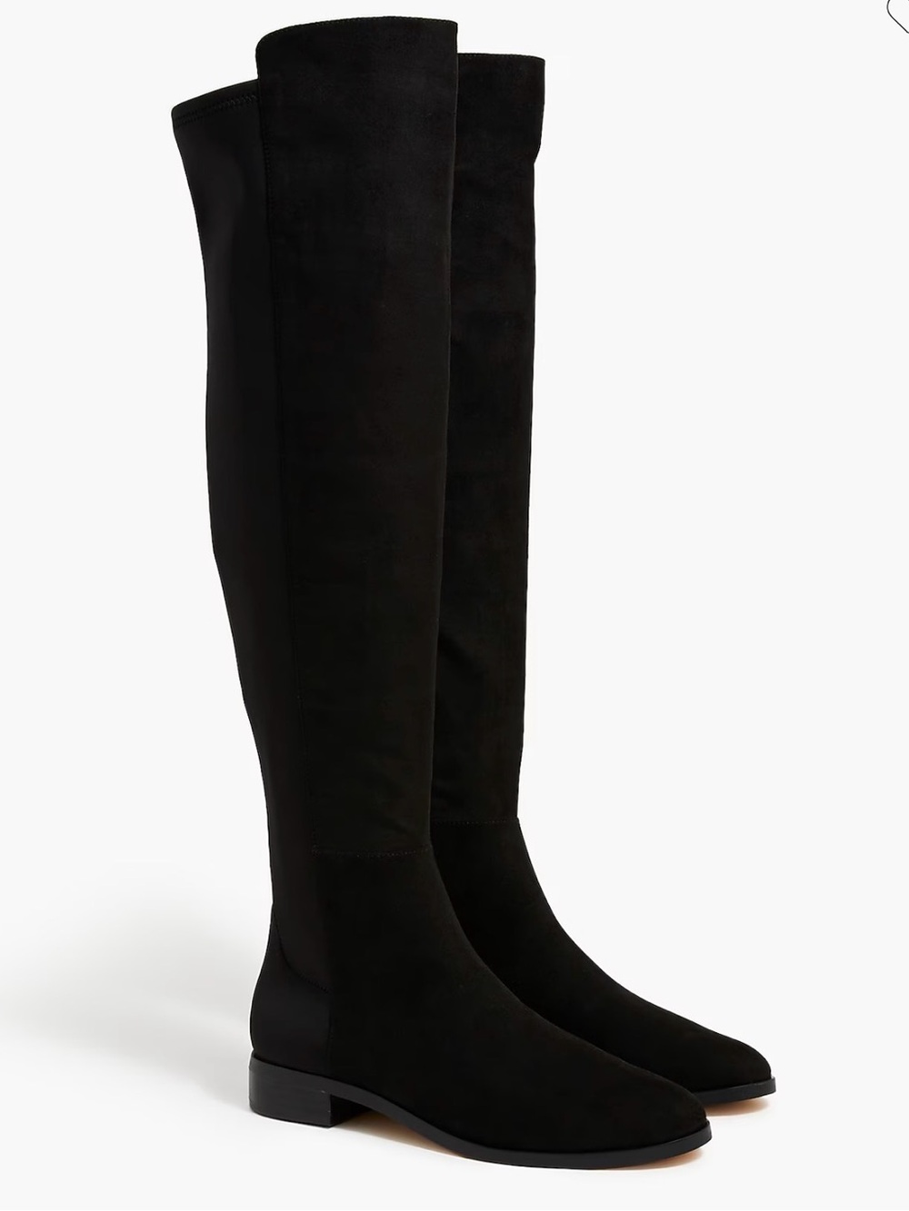 NIB J.Crew Sueded Knee-High Stretch Boots Black Size 9